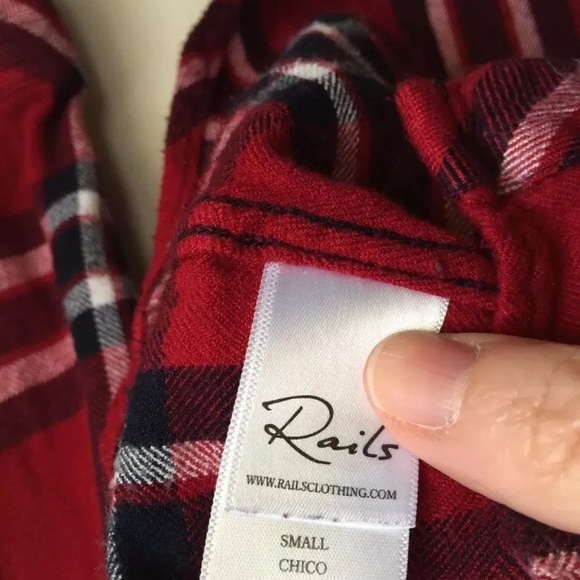 Rails (Sm) Hunter Plaid Carmine Red Flannel Shirt - Picture 5 of 6